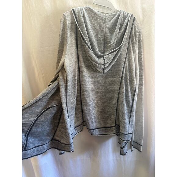 Lucky Lotus by Lucky Brand Gray Contrast Stitch Open Cardigan – Size Med - Picture 6 of 8